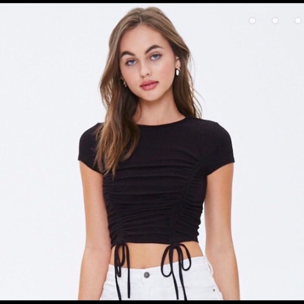 Adorable NWT Lilac Drawstring Ribbed Crop Top LG
